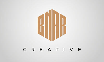 letters BMAR creative polygon hexagon logo victor template