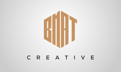 letters BMAT creative polygon hexagon logo victor template