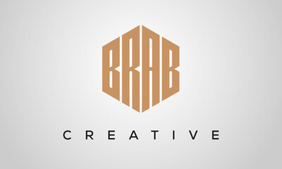 letters BRAB creative polygon hexagon logo victor template