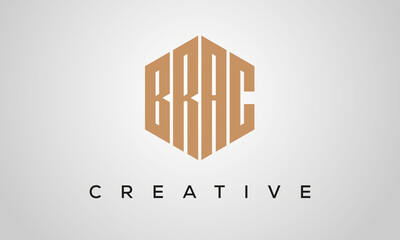 letters BRAC creative polygon hexagon logo victor template