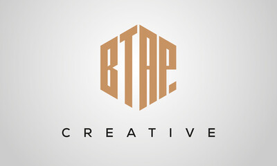 letters BTAP creative polygon hexagon logo victor template	