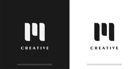 letter M logo modern design, Minimalist M initial based vector icon