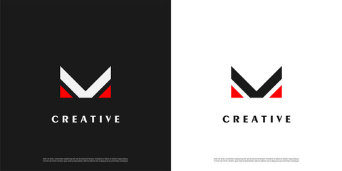 letter M logo arrow design, Minimalist M initial based vector icon
