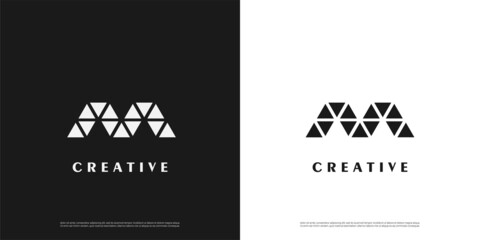 letter M logo abstract design, Minimalist M initial based vector icon