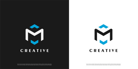 letter M logo design, Minimalist M initial based vector icon