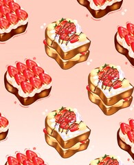 Different french toast illutration background
