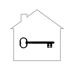 old key - Build or plan a house or buy real estate illustration 
