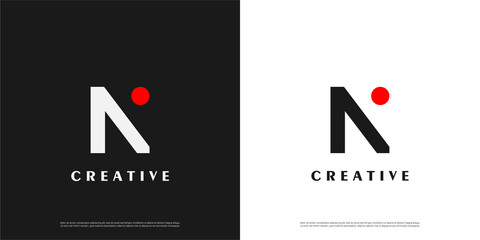 letter N logo line design, Minimalist N initial based vector icon