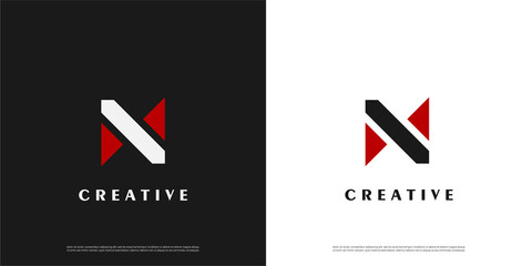 letter N logo abstract design, Minimalist N initial based vector icon