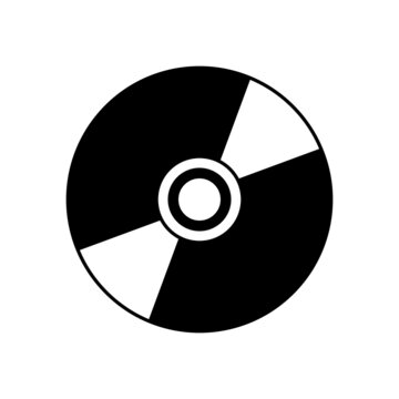 Icon with cd disk on white background. Compact cd. Simple vector icon.