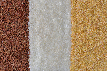 Buckwheat rice and millet texture