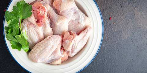 raw chicken wings meat poultry fresh meal snack copy space food background rustic keto or paleo diet