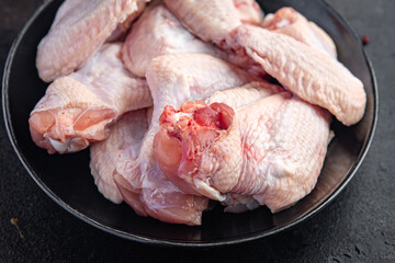 raw chicken wings meat poultry fresh meal snack copy space food background rustic keto or paleo diet