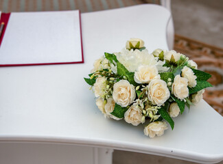 wedding bouquet on the table