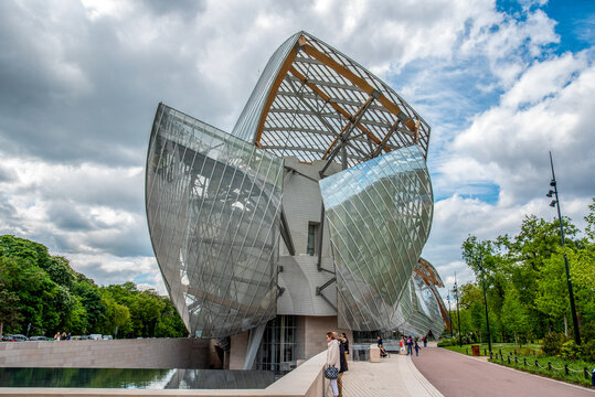 The modern Louis Vuitton Foundation building in Paris