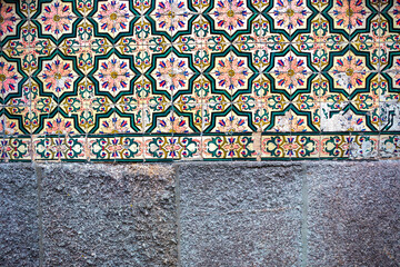 Texture, Background: Colorful vintage ceramic tiles wall decoration (Portugal)