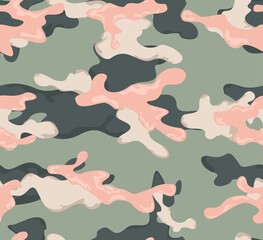 
Trendy camouflage vector pattern, modern print illustration. Light background.