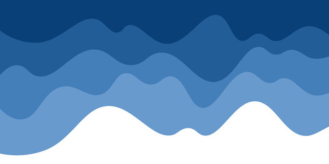 Abstract blue sea and beach summer background with paper waves and seacoast for banner, invitation, poster or web site design