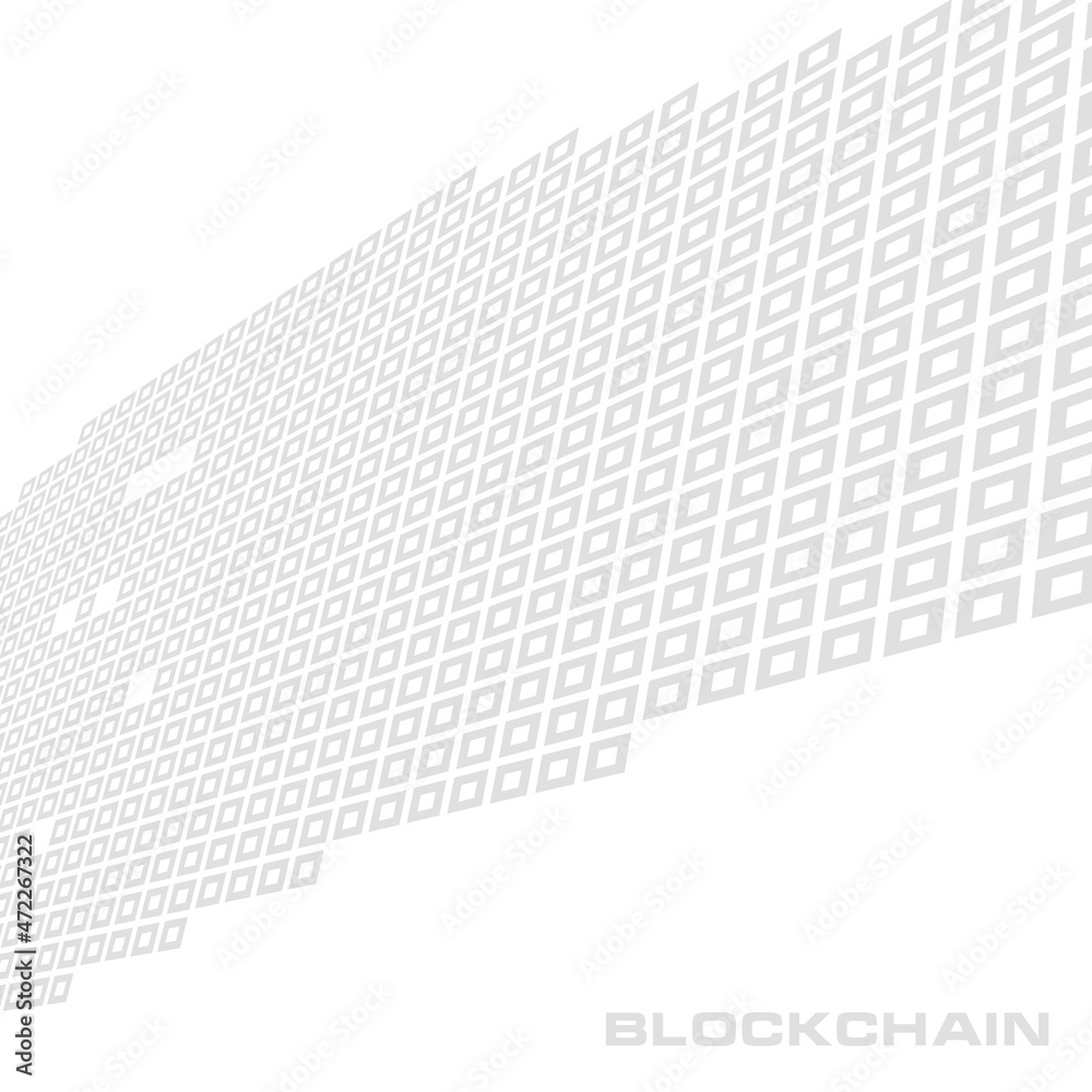 Aufkleber Simple blockchain visualization. Gray chain of blocks on white background