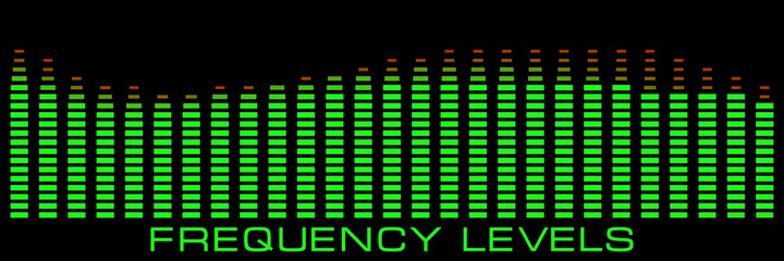 Sound vibrations. Graphic equalizer frequency level display