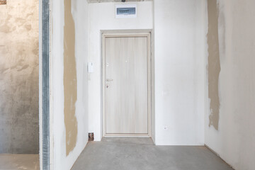interior of the apartment without decoration in gray colors