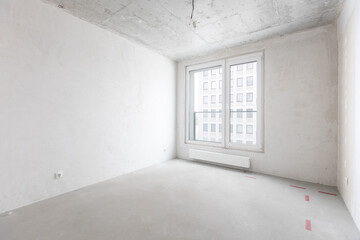 interior of the apartment without decoration in gray colors