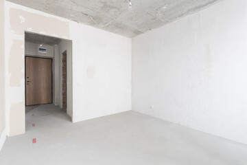 Fototapeta premium interior of the apartment without decoration in gray colors