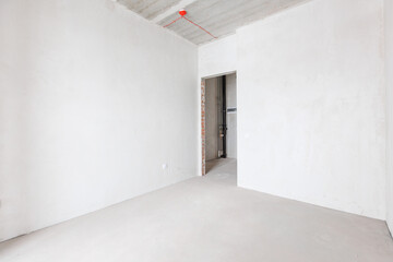 interior of the apartment without decoration in gray colors