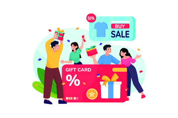 Customer Loyalty Illustration concept. Flat illustration isolated on white background.