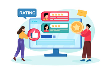 Customer Loyalty Illustration concept. Flat illustration isolated on white background.