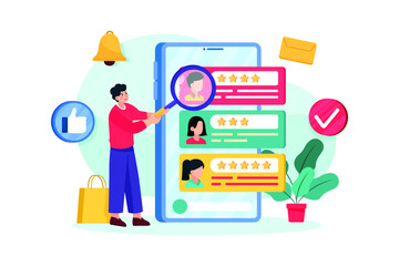 Customer Loyalty Illustration concept. Flat illustration isolated on white background.