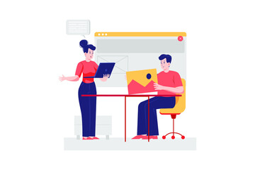 Web Developer Illustration concept. Flat illustration isolated on white background.