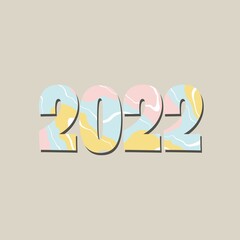 New Year lettering 2022, acrylic effect, text