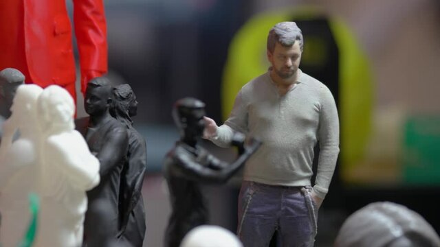 Various 3d model figures of the people.