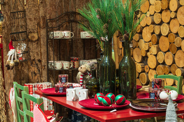 Close up of Christmas ornaments and decorations.