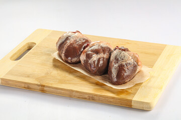 Raw lamb heart for cooking