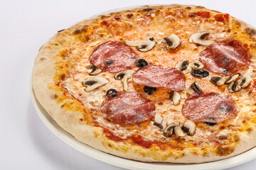 Italian Pizza with sausages and cheese