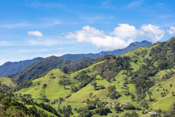 Fototapeta na wymiar Rural landscape in the Serra da Mantiqueira, Rio de Janeiro, Brazil.