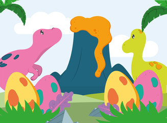 dinosaurs and eggs