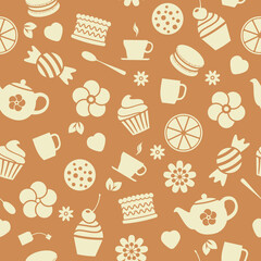vector seamless tea background