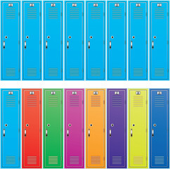 vector background of colorful school lockers