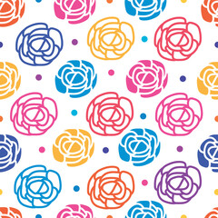 seamless pattern with pink roses