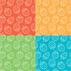 vector collection of seamless repeating strawberry patterns