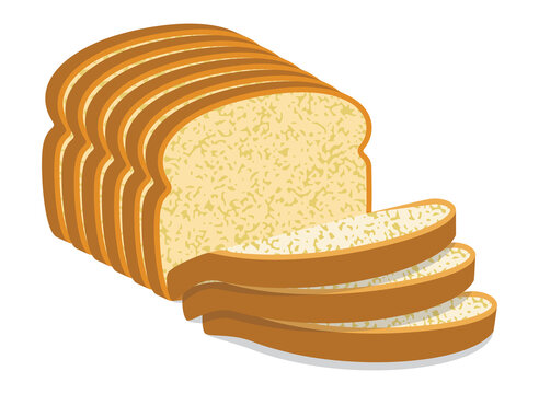 vector white bread slices