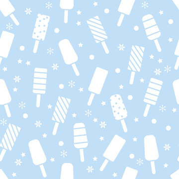 vector seamless icecream pattern with popsicles