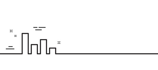 Histogram Column chart line icon. Financial graph sign. Stock exchange symbol. Business investment. Minimal line illustration background. Histogram line icon pattern banner. Vector