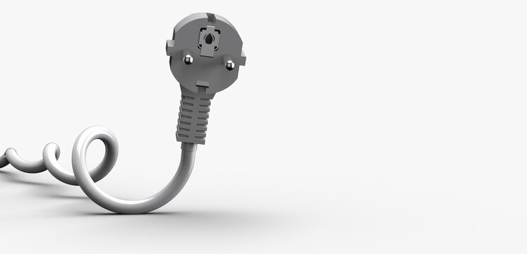 Electric plug isolated  modern basic