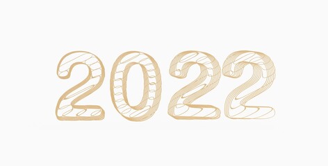 year 2022 in numbers 3d modern