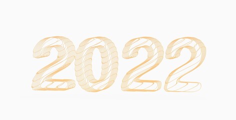 year 2022 in numbers 3d modern