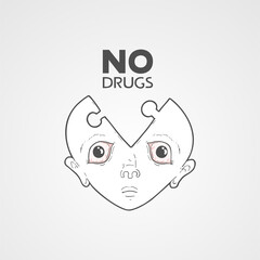 Imaginative face and no drugs message